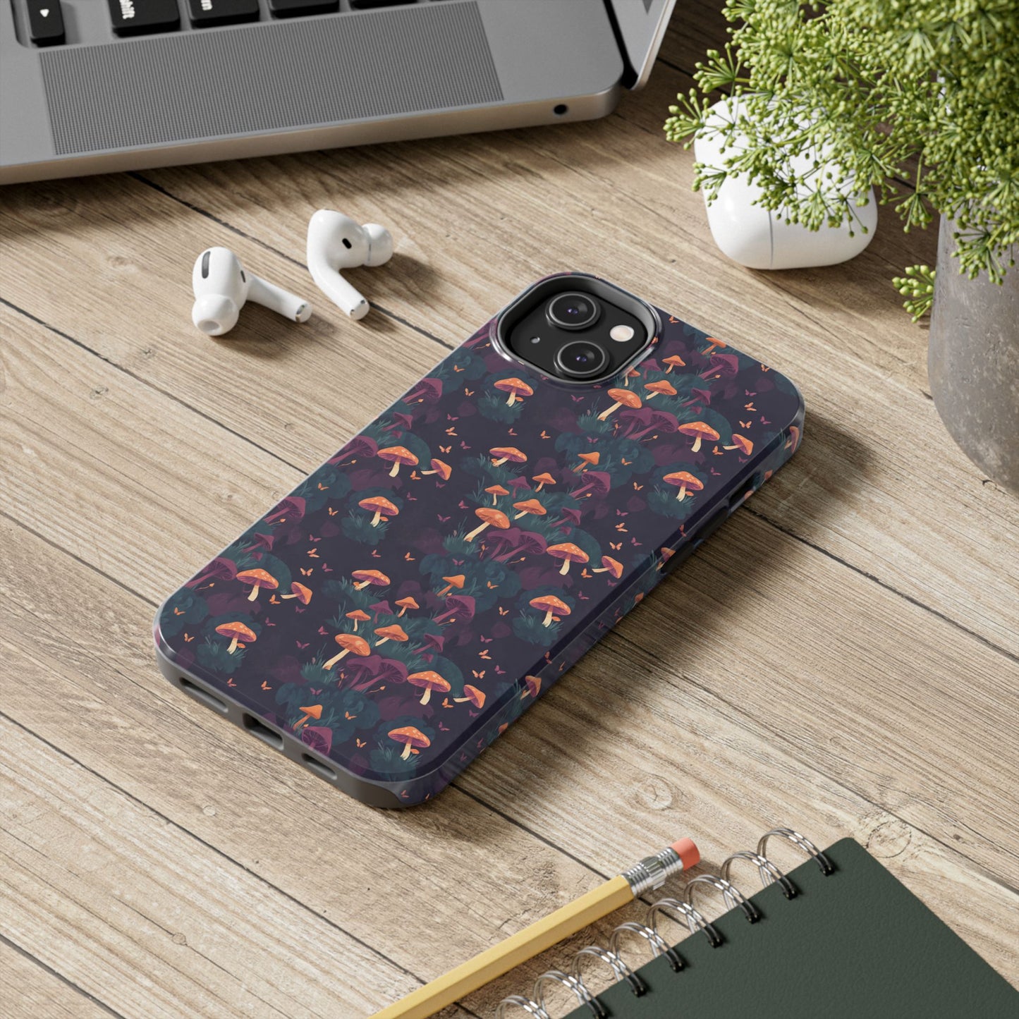 Witchy Mushroom And Moth IPhone Case | Witchy Phone Case | Mushroom Phone Case | Hippie Mushrooms | Night Moths