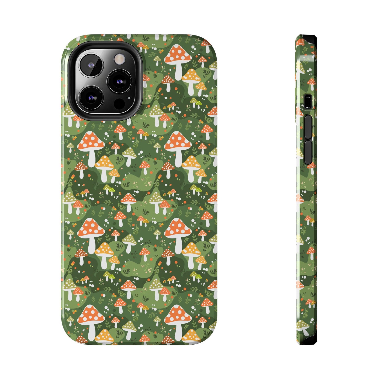 Phone Case - Whimsical Mushroom Pattern, Folk Art Design