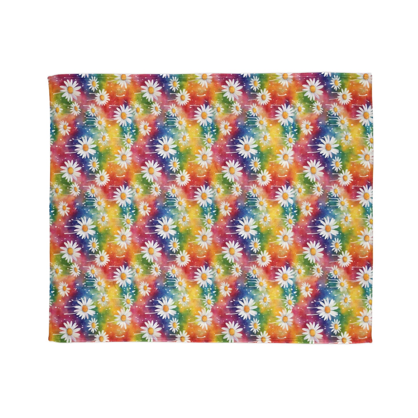 Daisy Rainbow Storm Soft Plush Blanket
