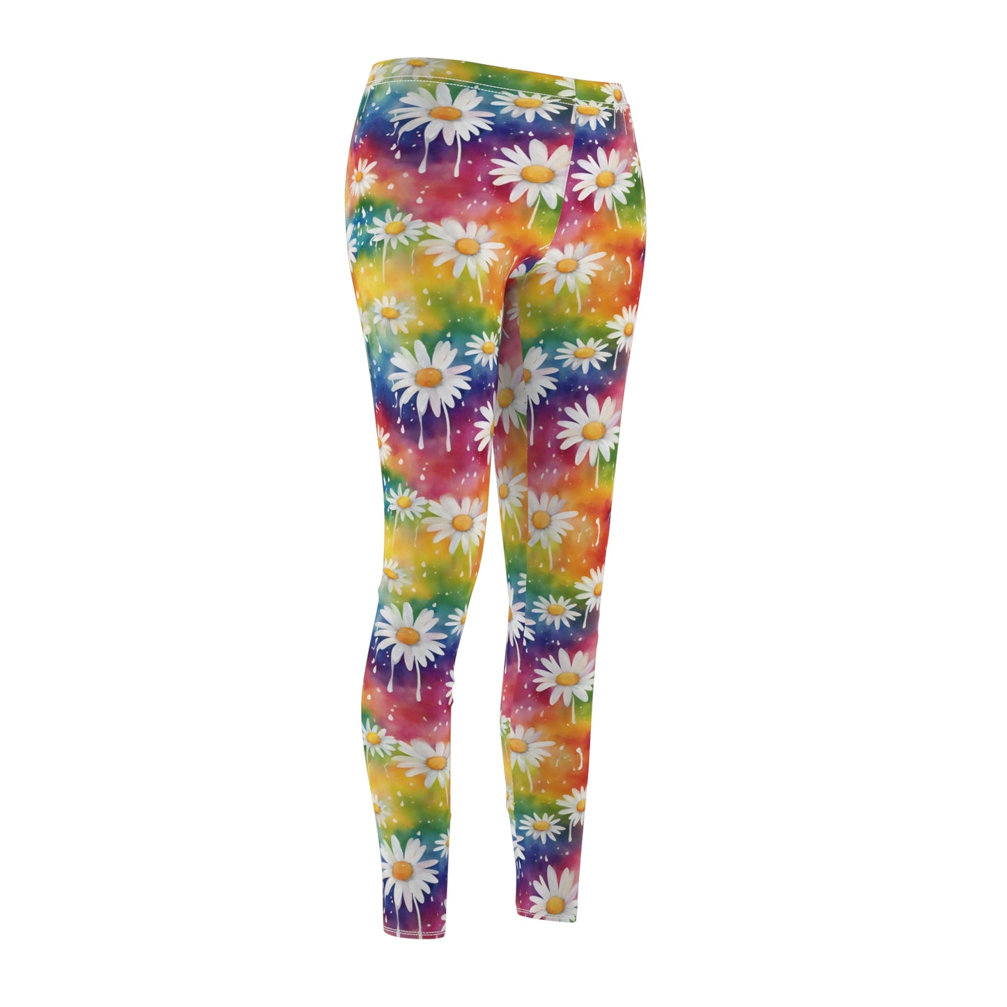 Daisy Rainbow Storm Womens Casual Leggings Brighten Days