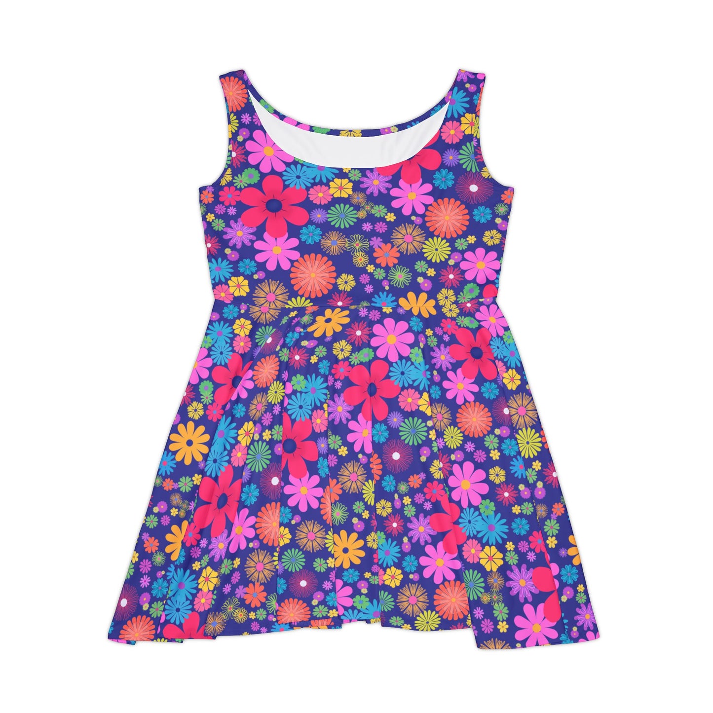 Ultra vibrant floral skater dress