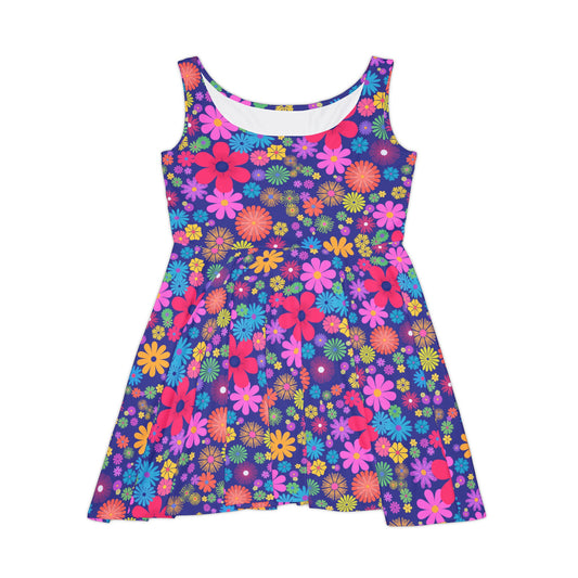 Ultra vibrant floral skater dress