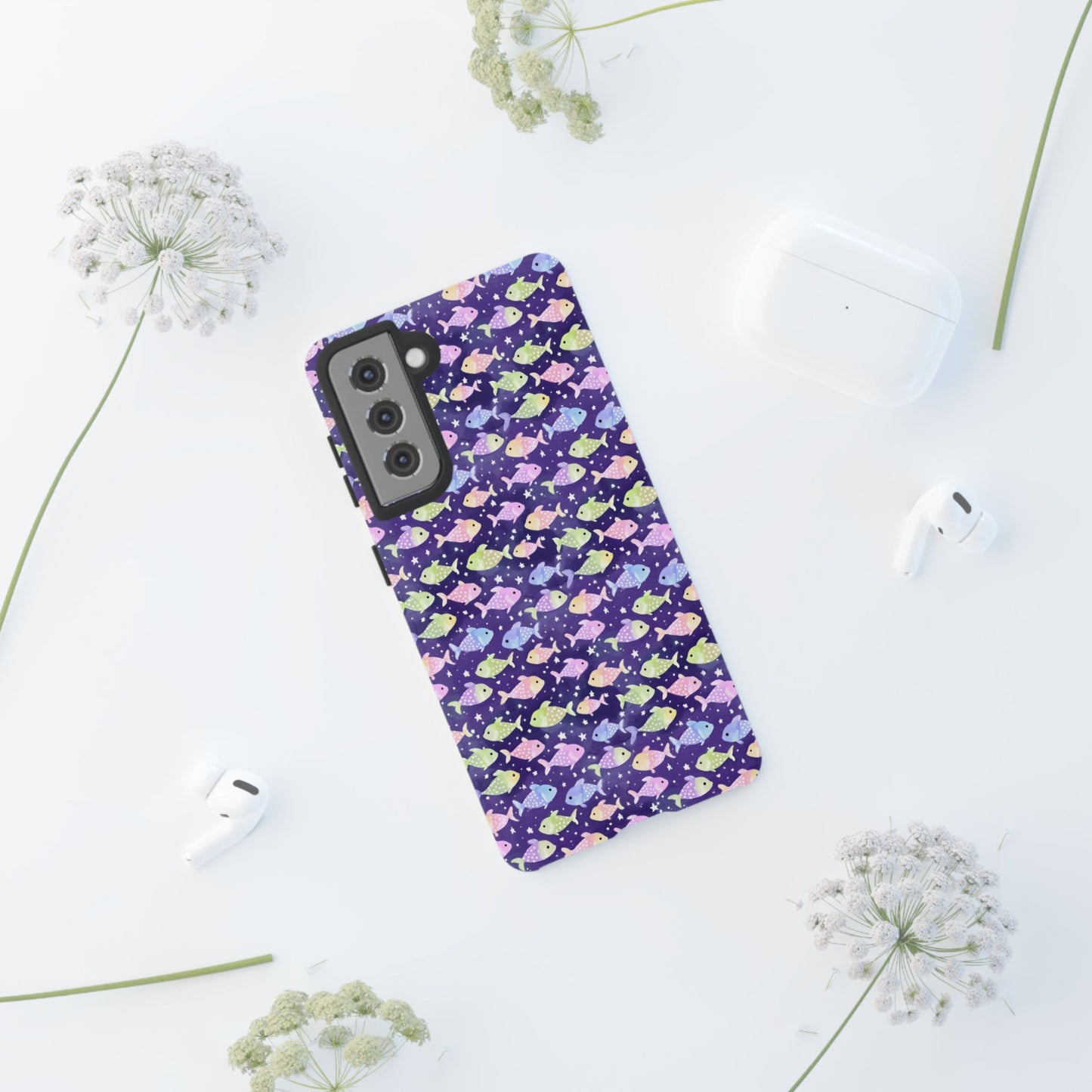 Fish And Stars | Tough Cases | Phone Case | Protective Cover | Ocean Themed | Sea Themed | Cute Phone Cover | Colorful