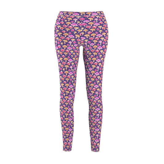 Adorable Mushroom Leggings Cozy Cute Print Skinny Fit