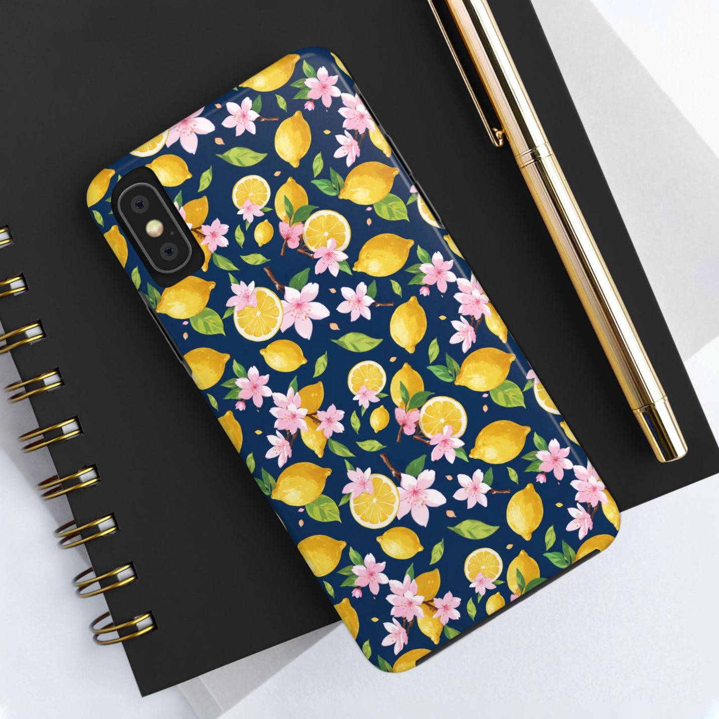 Lemon cherry blossom Tough Phone Cases