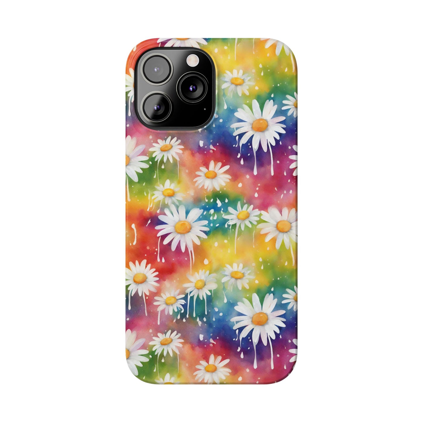 Daisy Rainbow Storm Slim Phone Case Protects And Beautifies