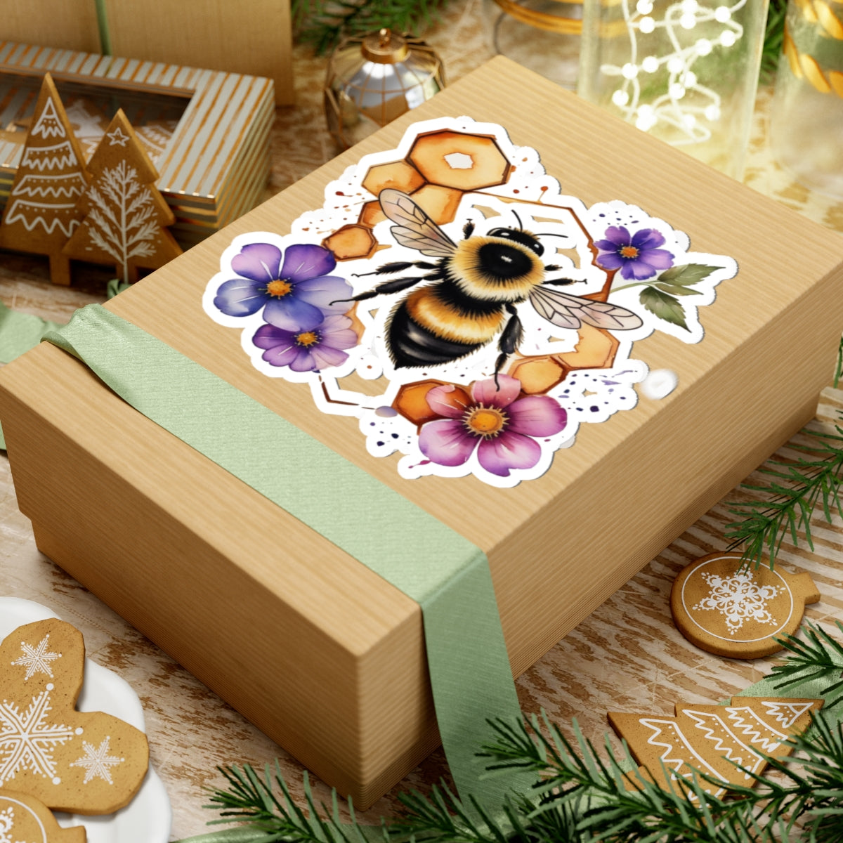 Bubble Bee Kiss Cut Stickers Durable Vinyl Decals For Decor