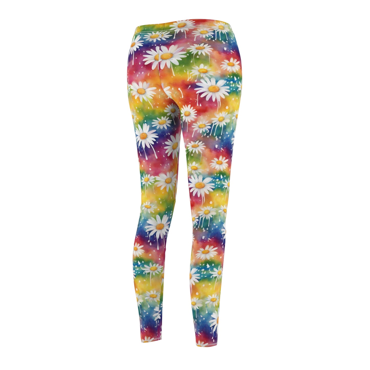 Daisy Rainbow Storm Womens Casual Leggings Brighten Days