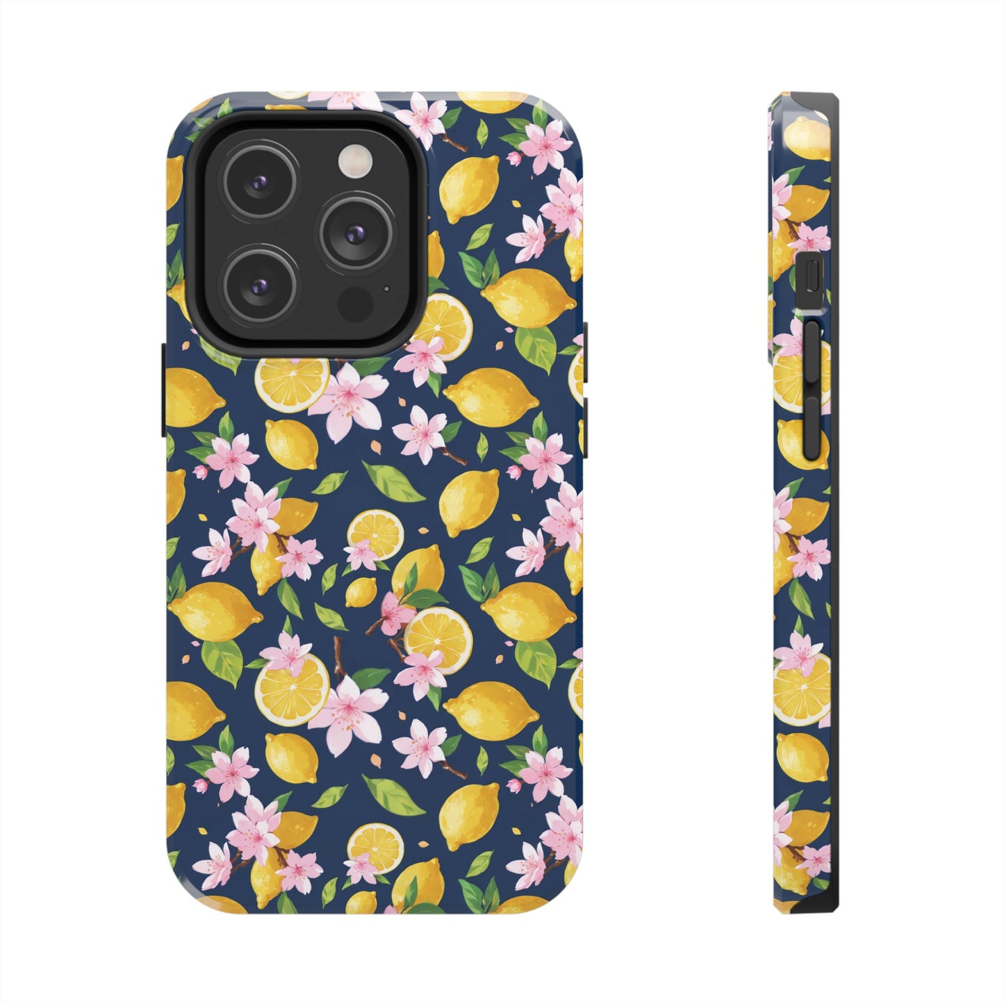 Lemon cherry blossom Tough Phone Cases