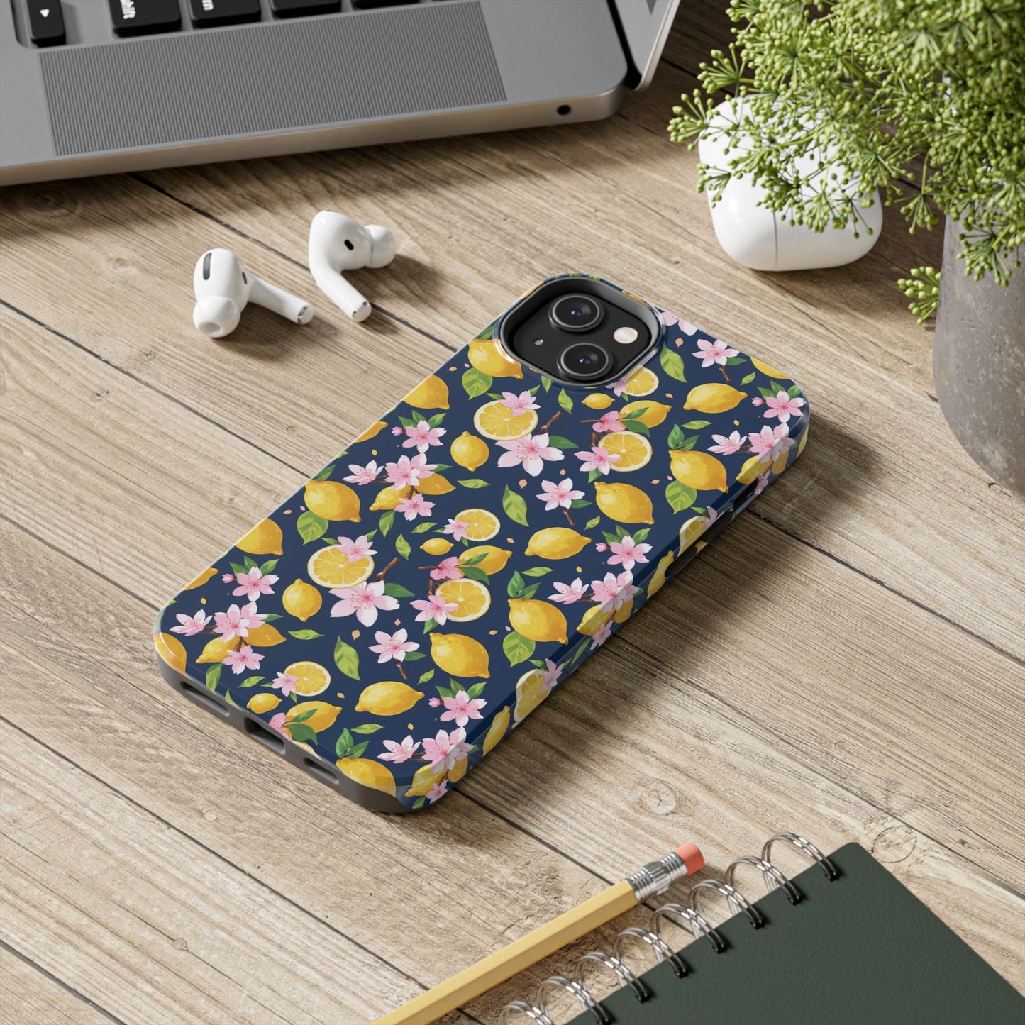 Lemon cherry blossom Tough Phone Cases