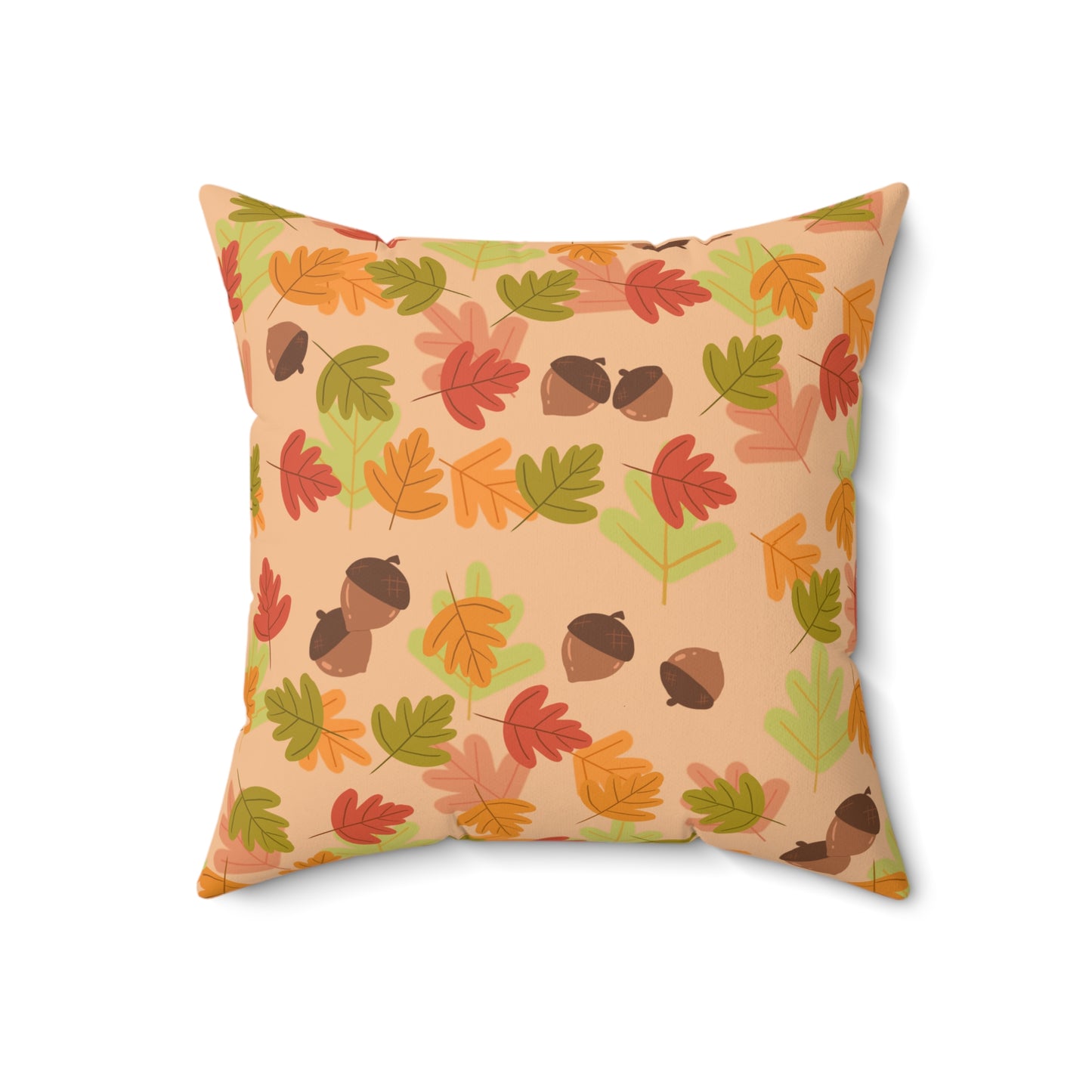 Autumn Leaves Decorative Pillow - Cozy Fall Home Decor, Acorn Throw Cushion, Seasonal Accent, Perfect for Thanksgiving and Harvest