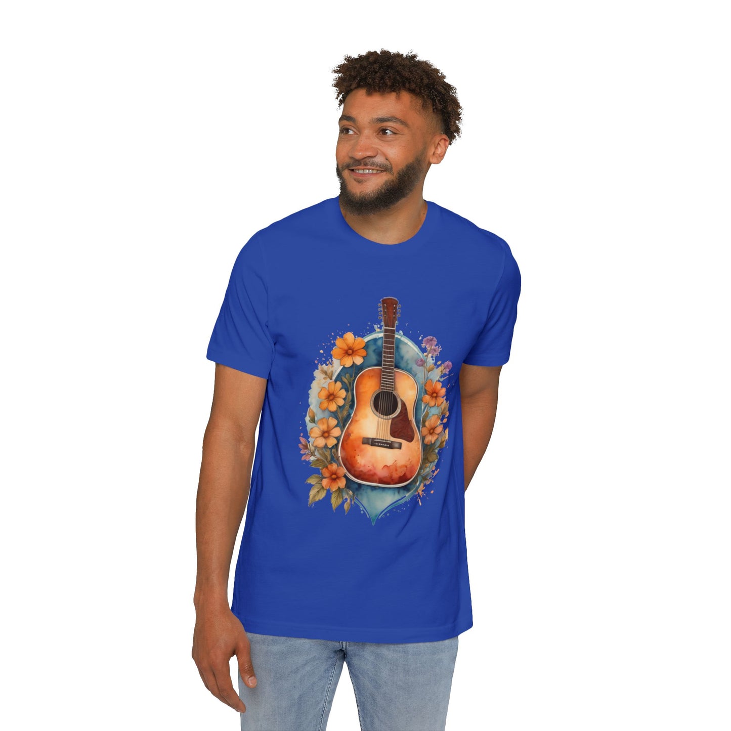 Retro Guitar Tshirt | 70s Style Guitar Tee | Guitar Tshirt | Vintage Boho Shirt | Music Lover Shirt | musician gift | Gift For Friend