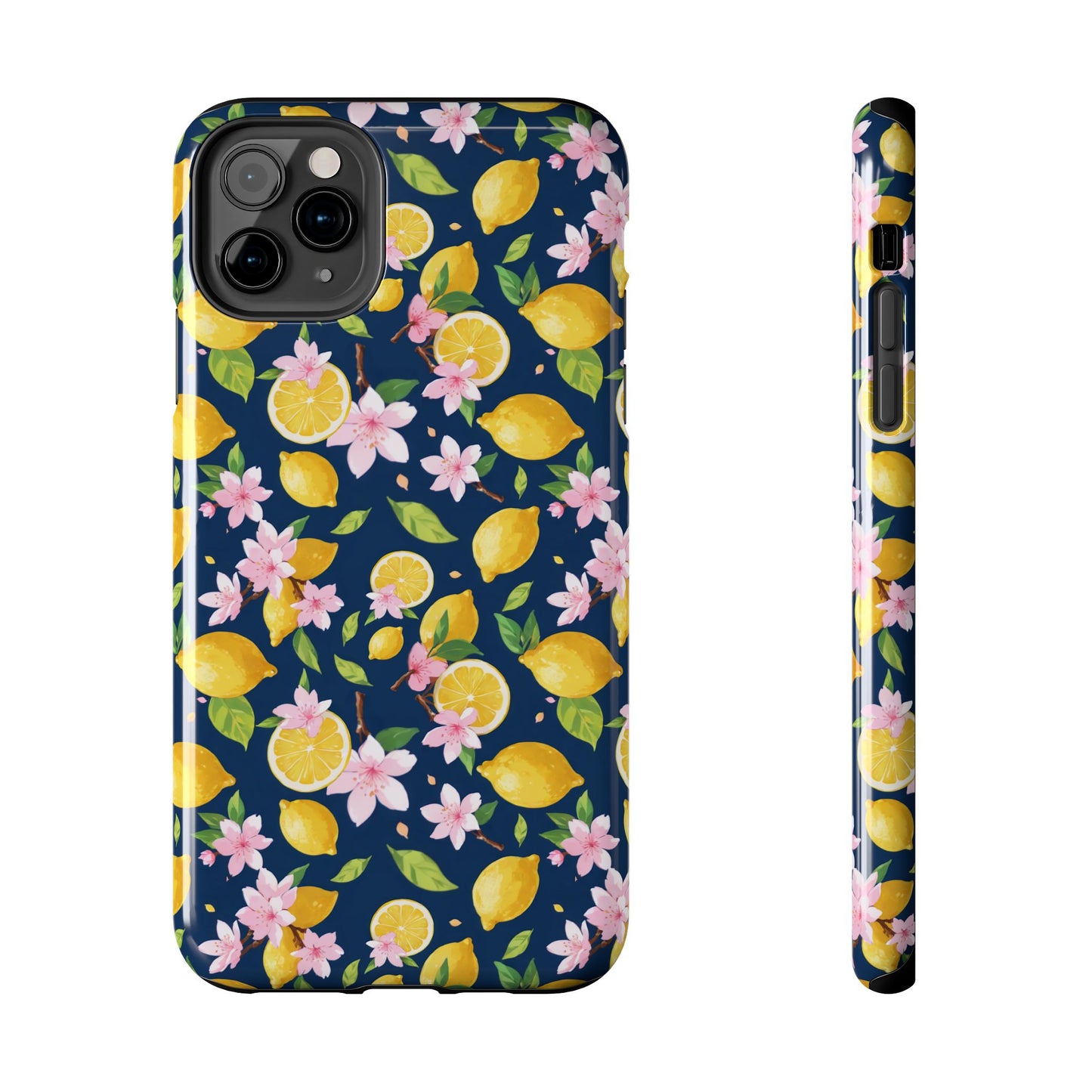 Lemon cherry blossom Tough Phone Cases