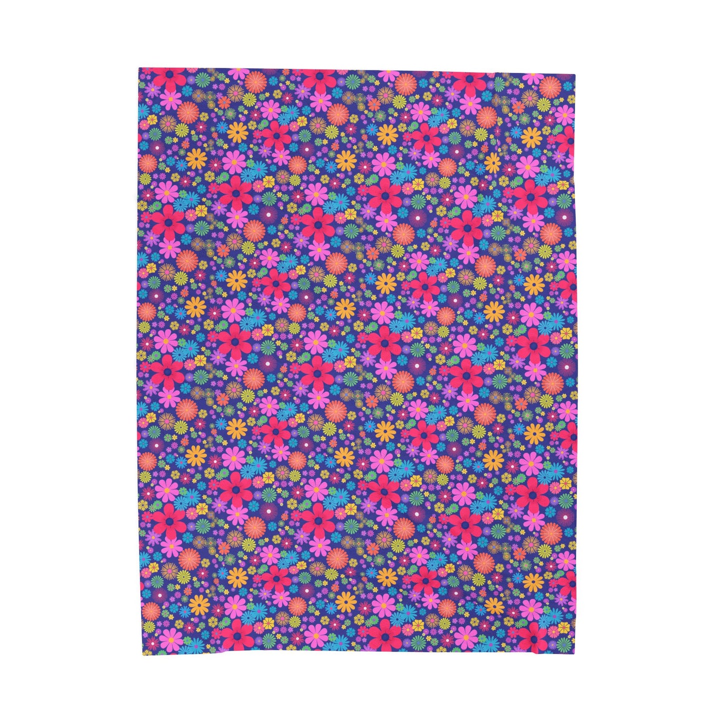 Colorful Floral Plush Blanket