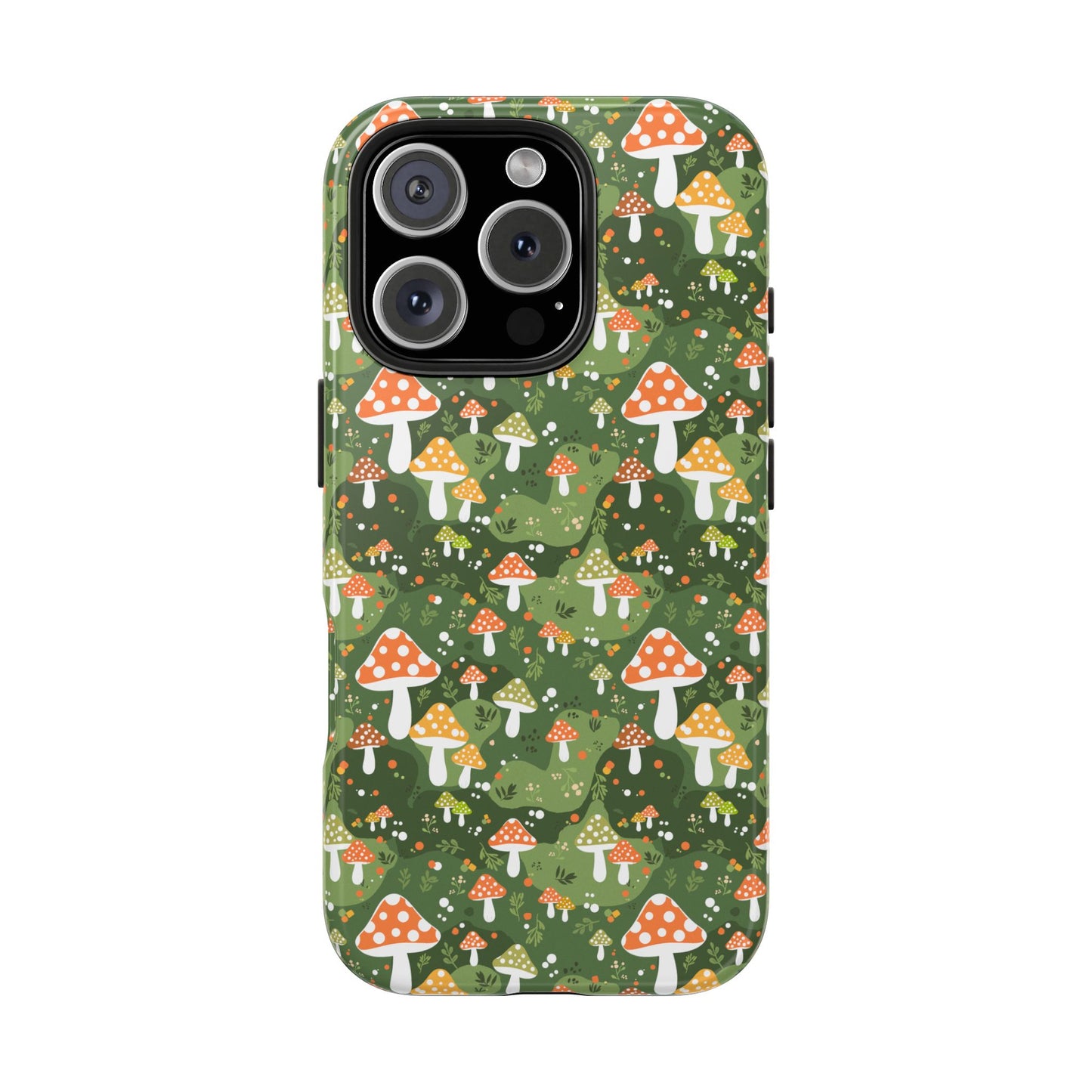 Phone Case - Whimsical Mushroom Pattern, Folk Art Design