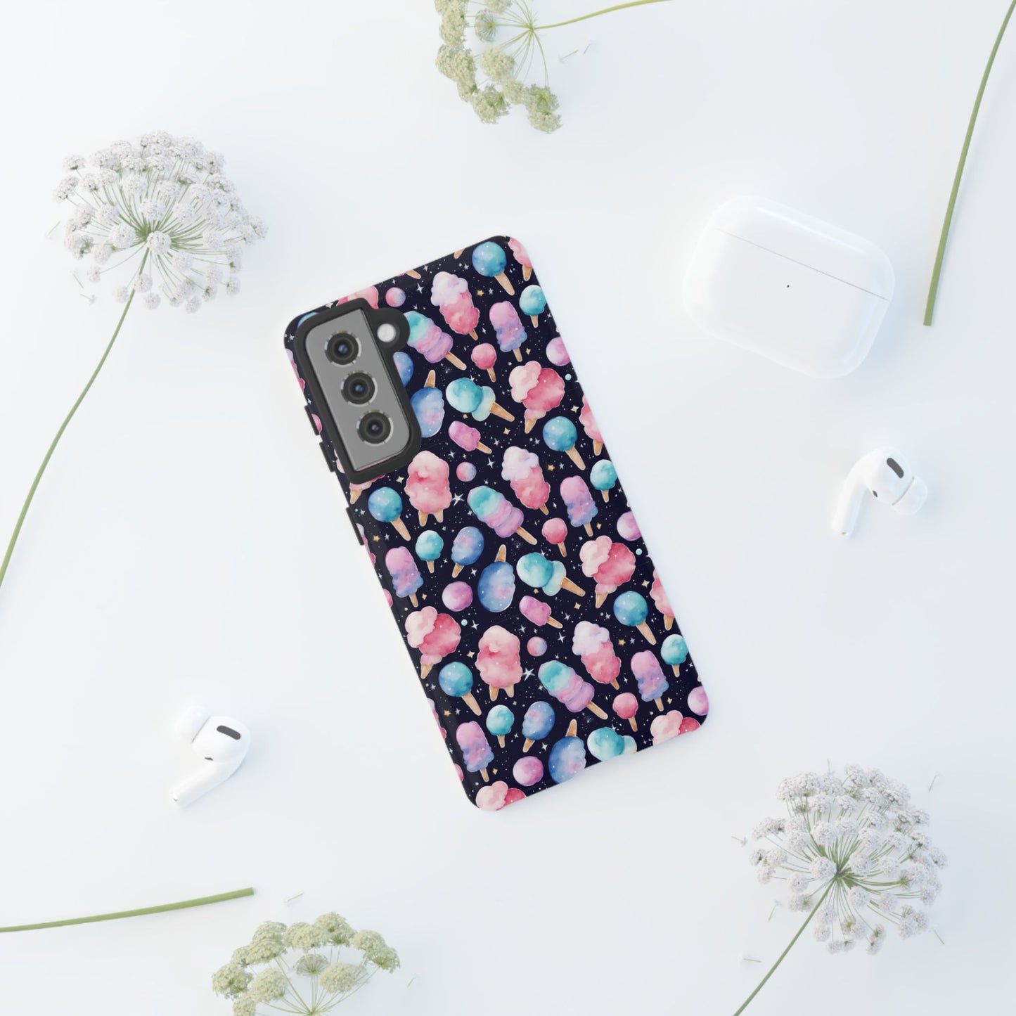 Cotton Candy Space Explosion Tough Case For iPhone Samsung