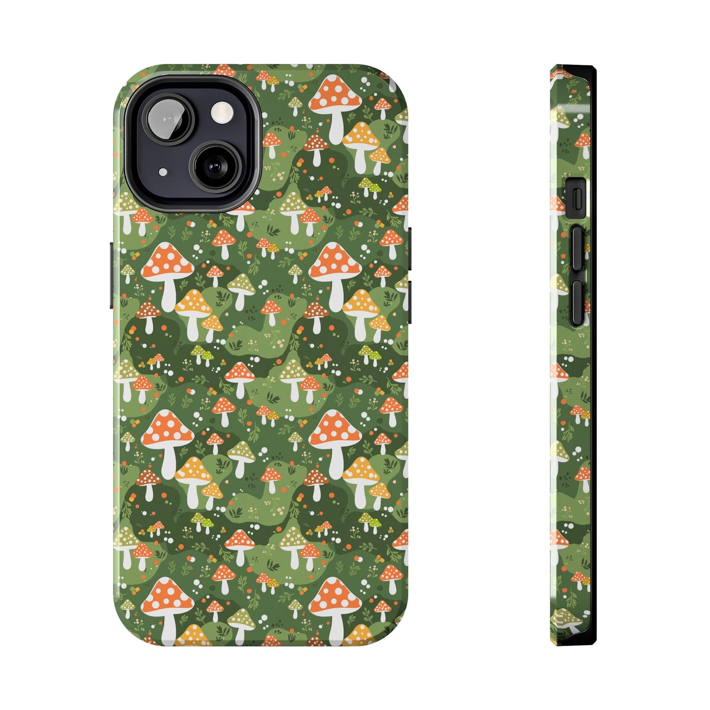 Phone Case - Whimsical Mushroom Pattern, Folk Art Design