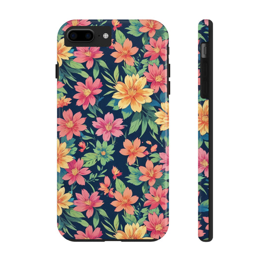 Tropical flowers Tough Phone Cases