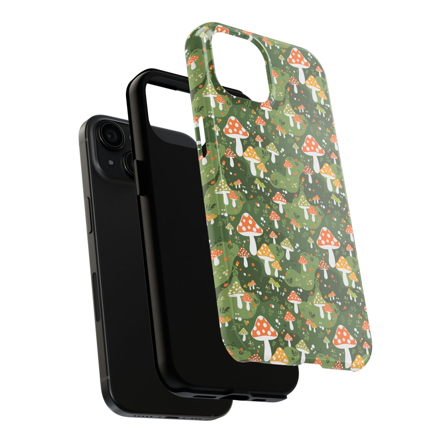 Phone Case - Whimsical Mushroom Pattern, Folk Art Design