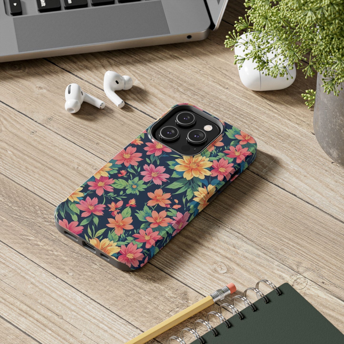 Tropical flowers Tough Phone Cases