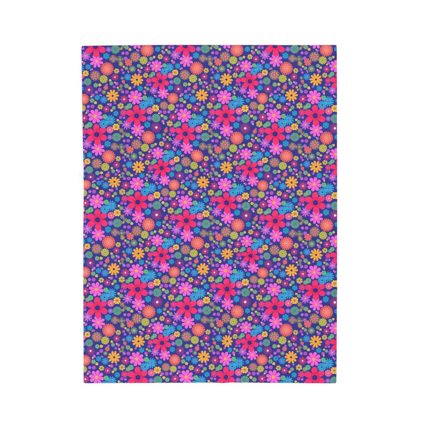 Colorful Floral Plush Blanket