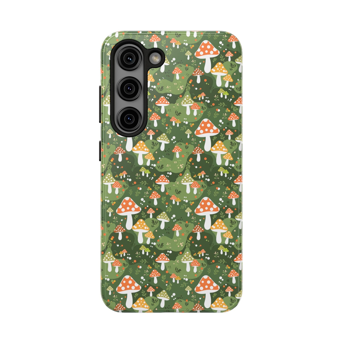 Phone Case - Whimsical Mushroom Pattern, Folk Art Design