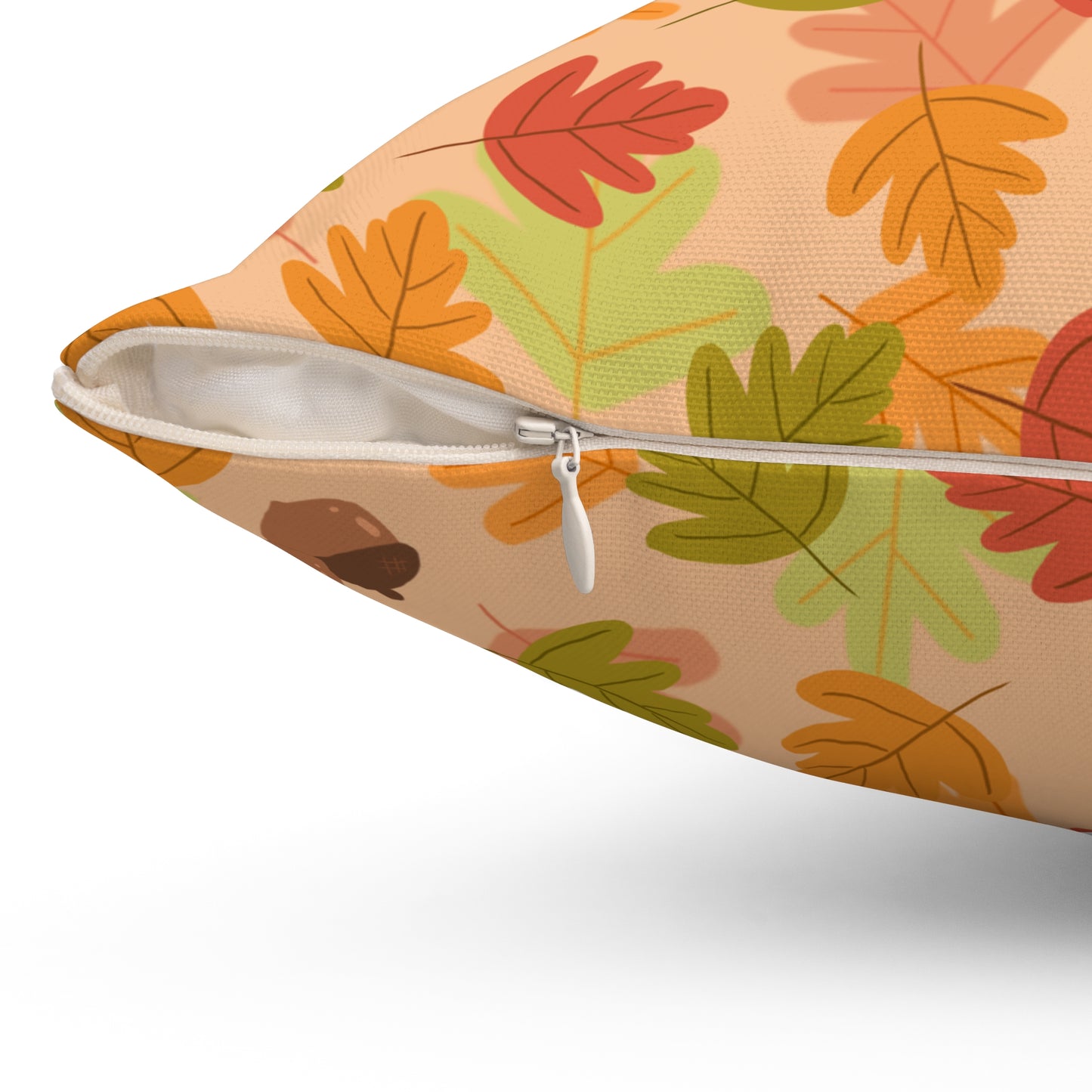 Autumn Leaves Decorative Pillow - Cozy Fall Home Decor, Acorn Throw Cushion, Seasonal Accent, Perfect for Thanksgiving and Harvest