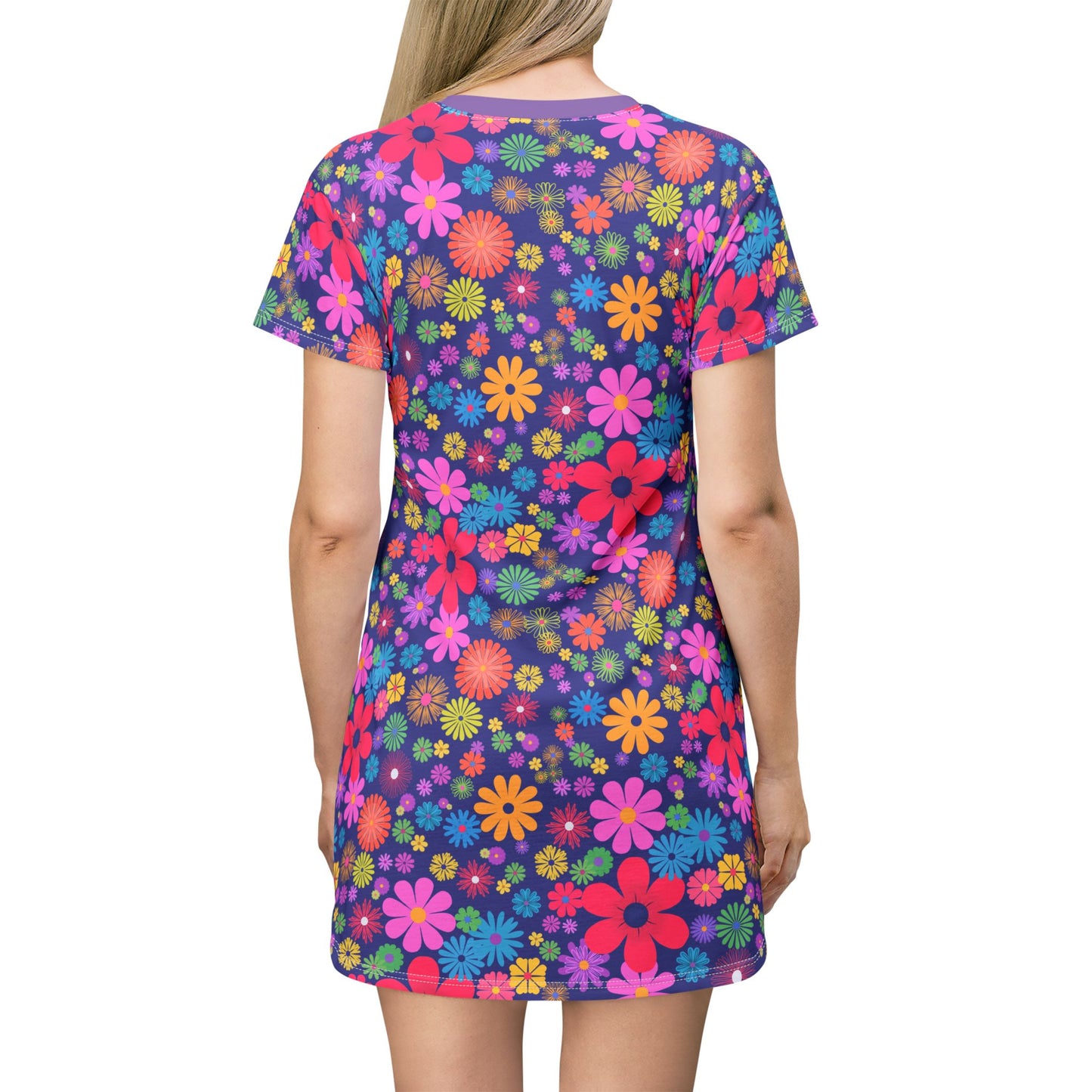 Vibrant Floral T-Shirt Dress