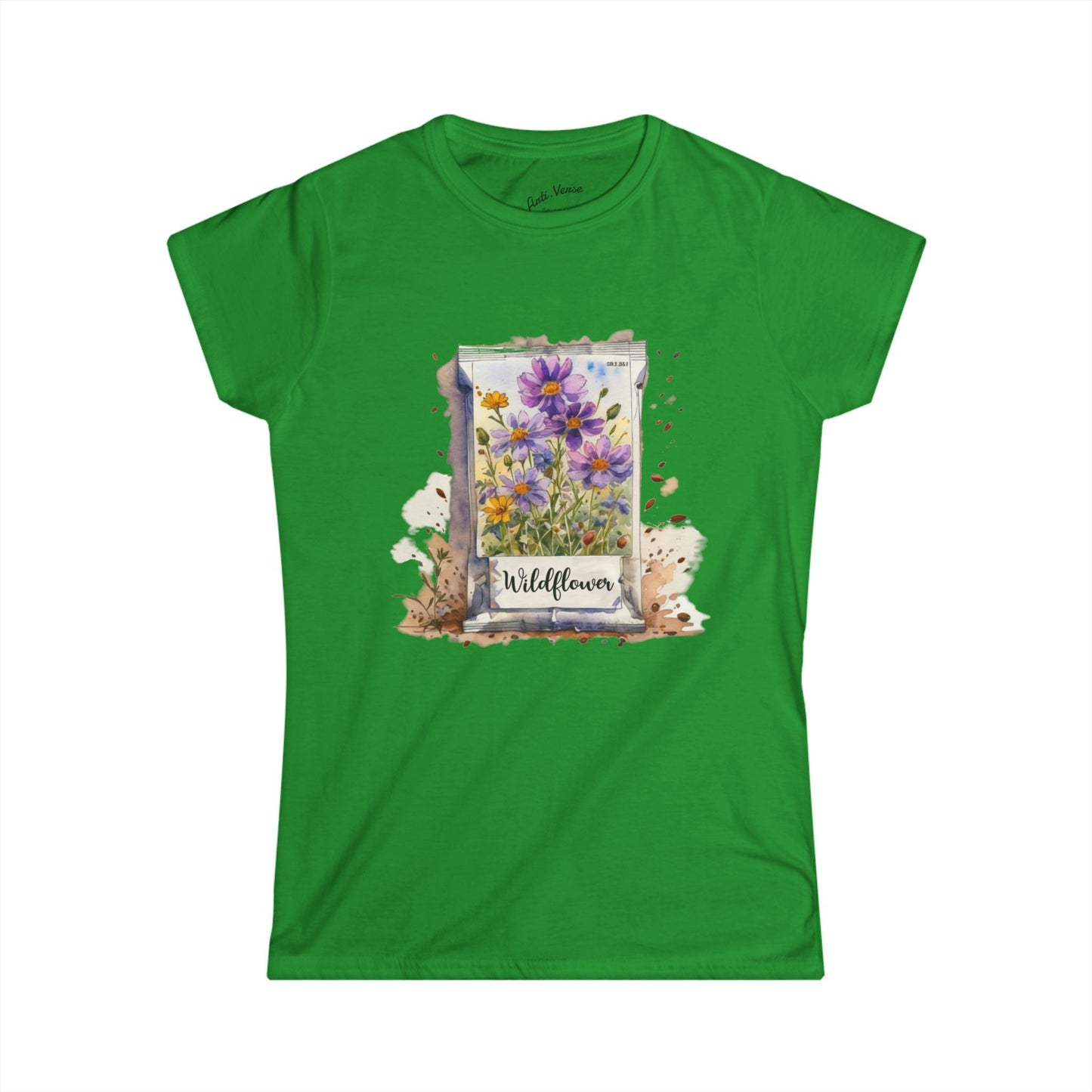 Seed Packet Women's Tee - Watercolor Floral Design