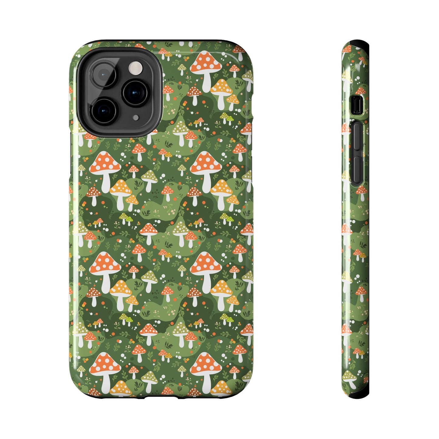 Phone Case - Whimsical Mushroom Pattern, Folk Art Design