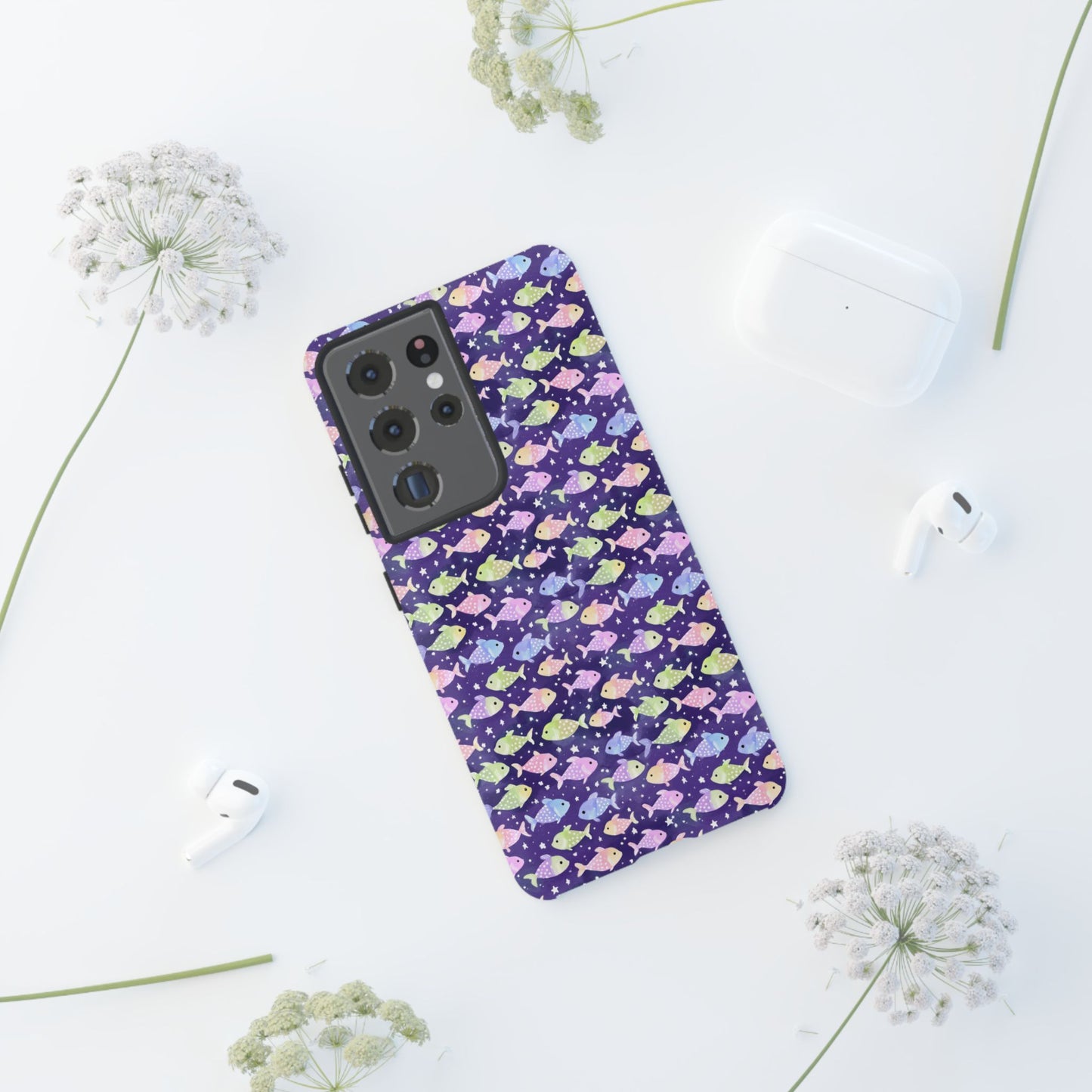 Fish And Stars | Tough Cases | Phone Case | Protective Cover | Ocean Themed | Sea Themed | Cute Phone Cover | Colorful
