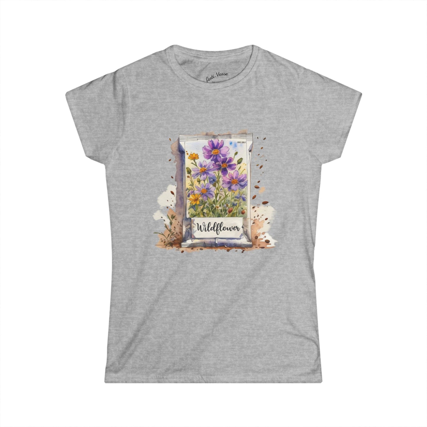 Seed Packet Women's Tee - Watercolor Floral Design