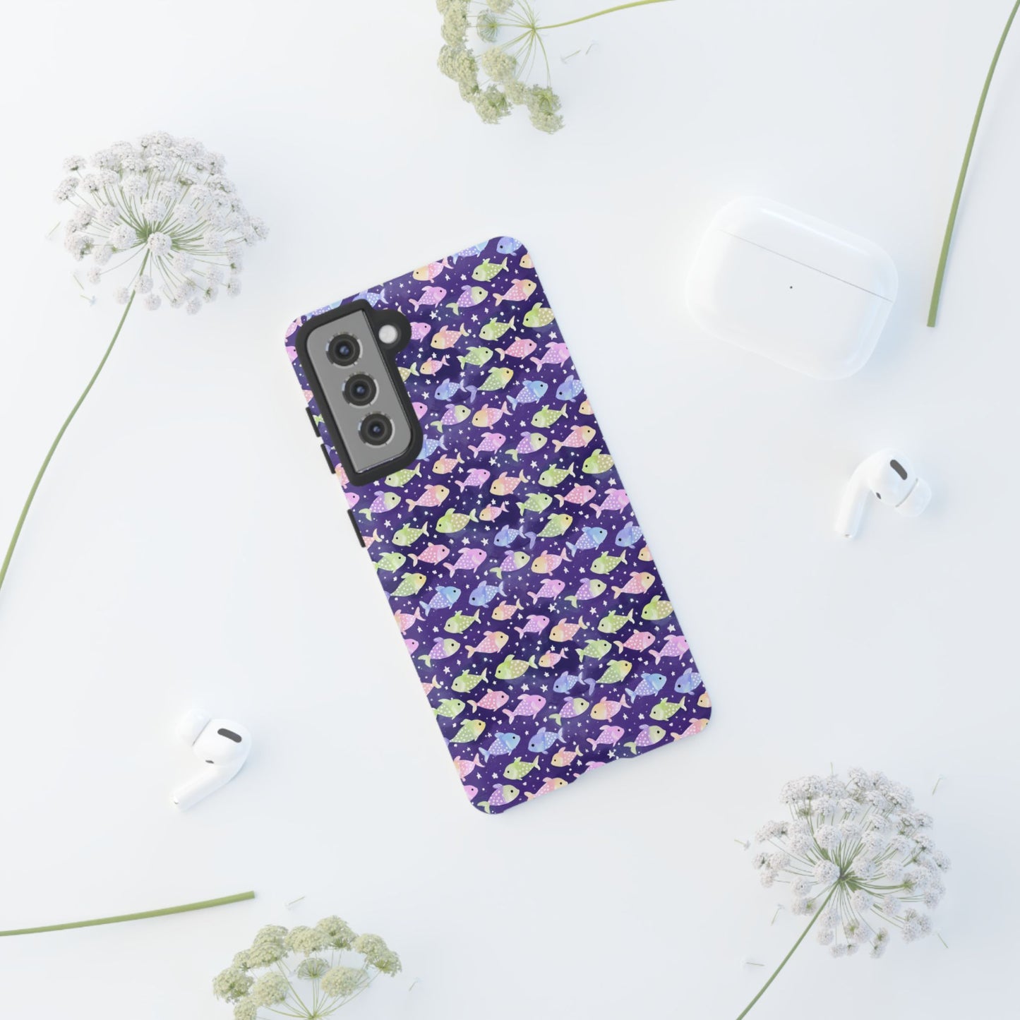 Fish And Stars | Tough Cases | Phone Case | Protective Cover | Ocean Themed | Sea Themed | Cute Phone Cover | Colorful