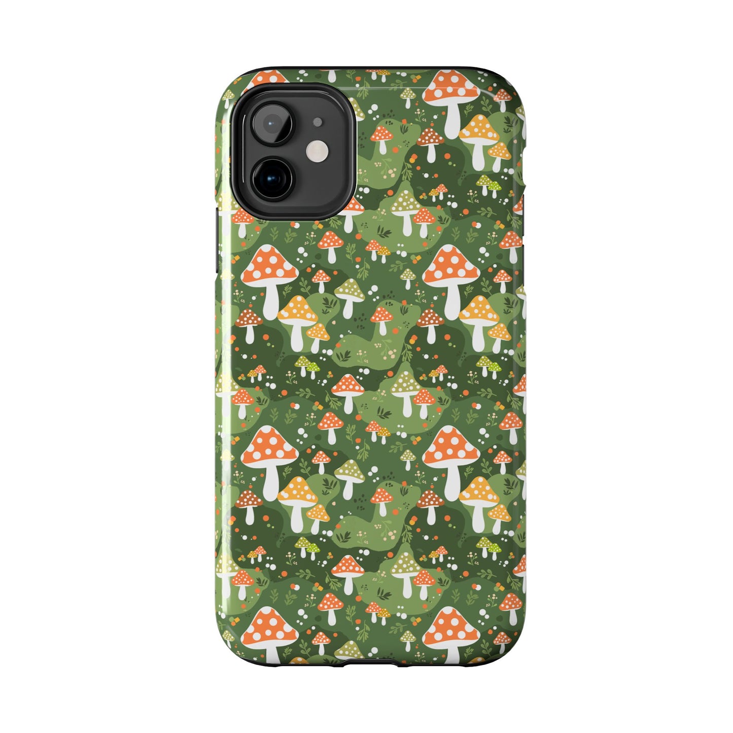 Phone Case - Whimsical Mushroom Pattern, Folk Art Design