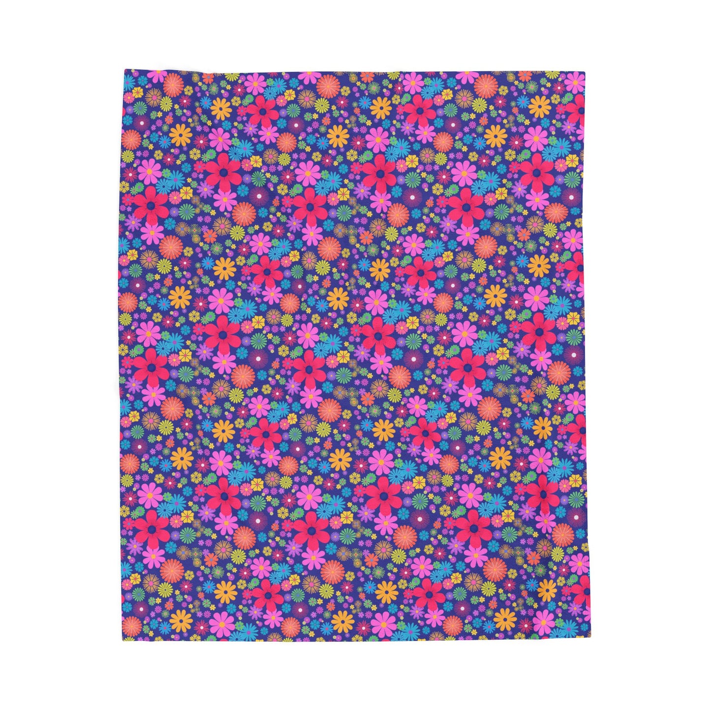 Colorful Floral Plush Blanket