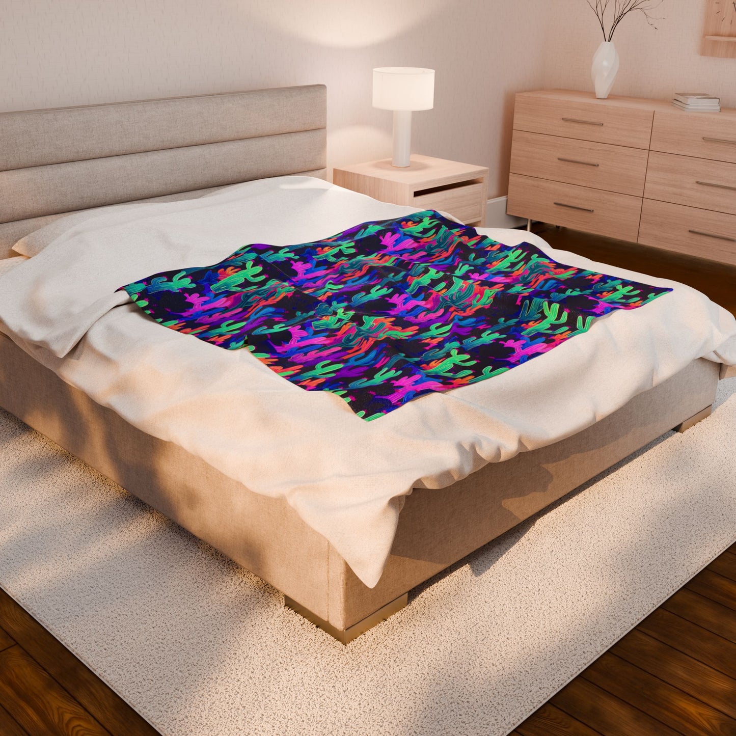 Rave Cacti Velveteen Plush Blanket