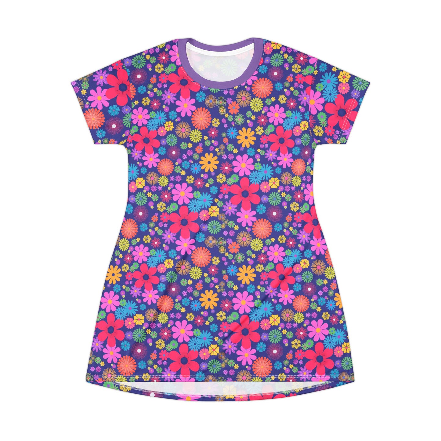 Vibrant Floral T-Shirt Dress