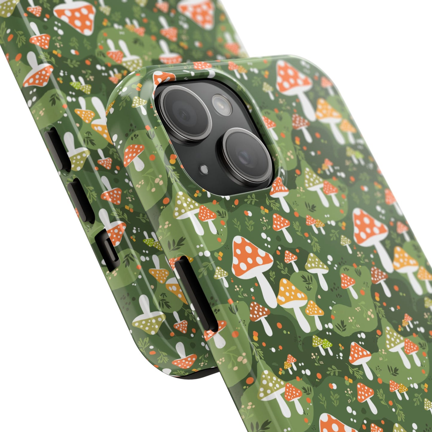 Phone Case - Whimsical Mushroom Pattern, Folk Art Design