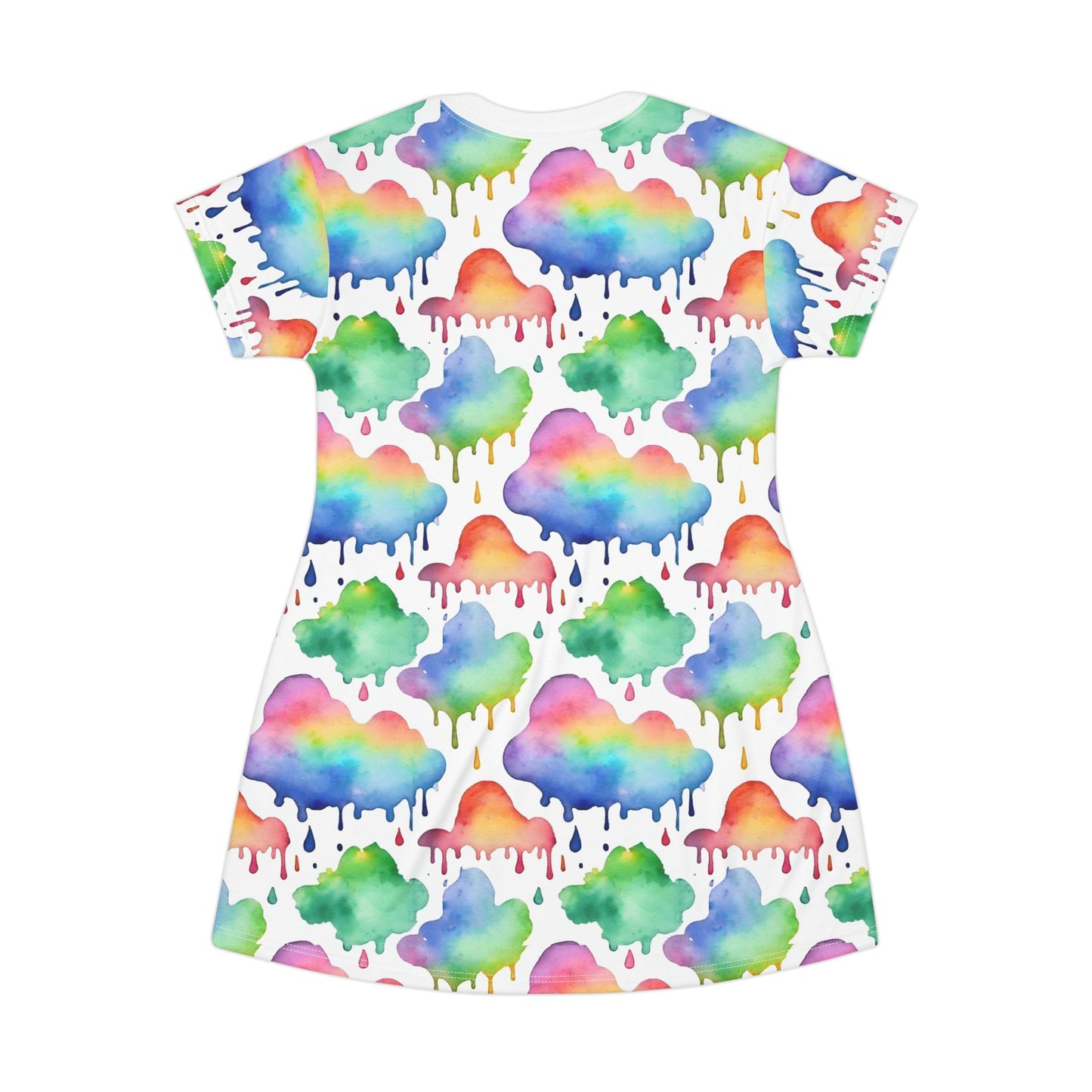 Colorful Watercolor T-Shirt Dress, Summer Dress, Casual Dress, Festival Wear, Gift for Her, Everyday Style, Comfortable Fashion