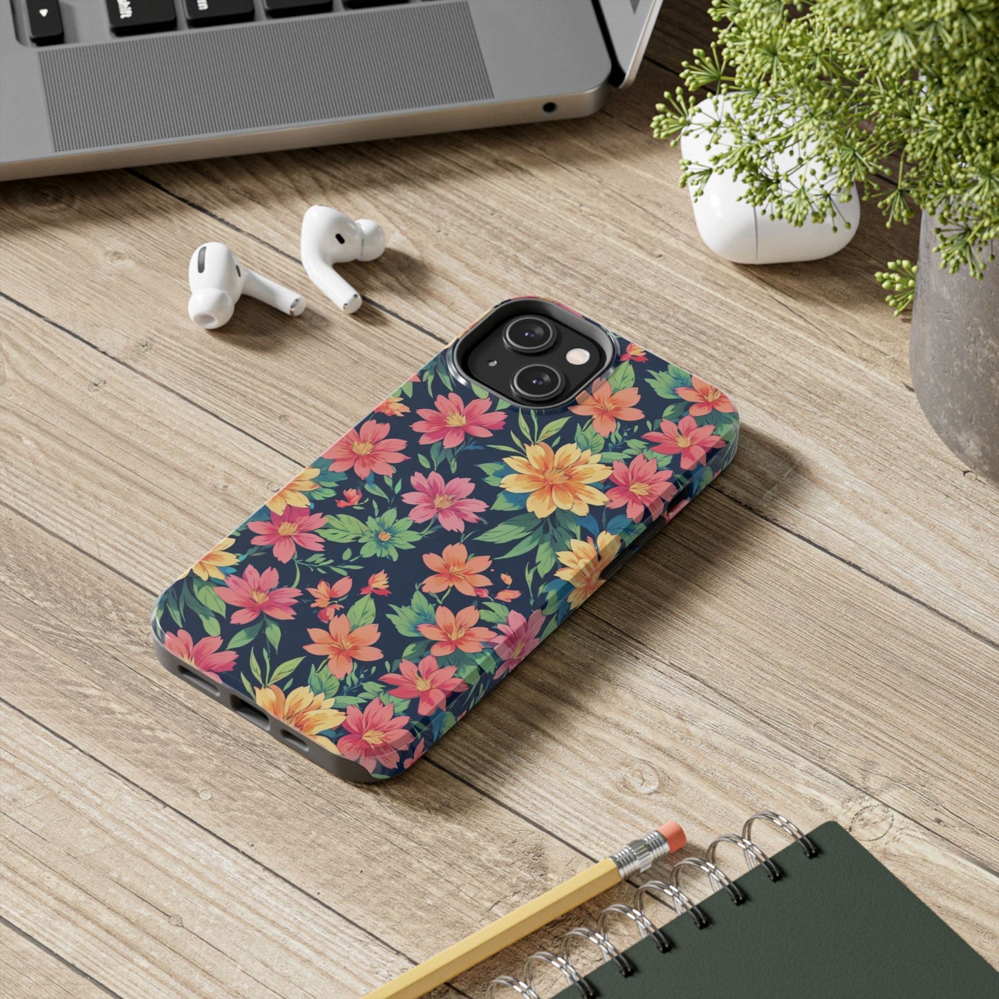 Tropical flowers Tough Phone Cases
