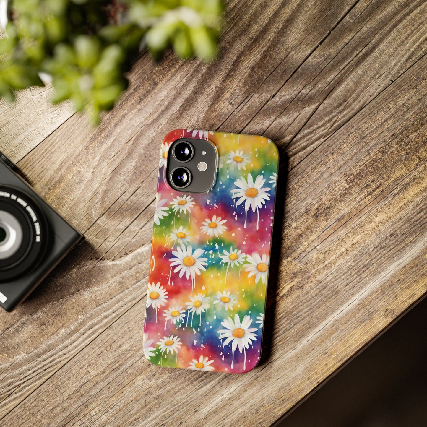 Daisy Rainbow Storm Slim Phone Case Protects And Beautifies