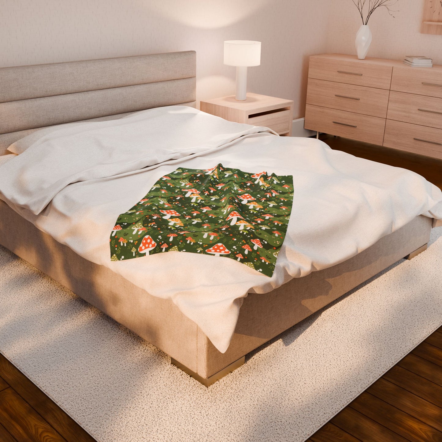 Enchanting Mushroom Pattern Soft Plush Blanket