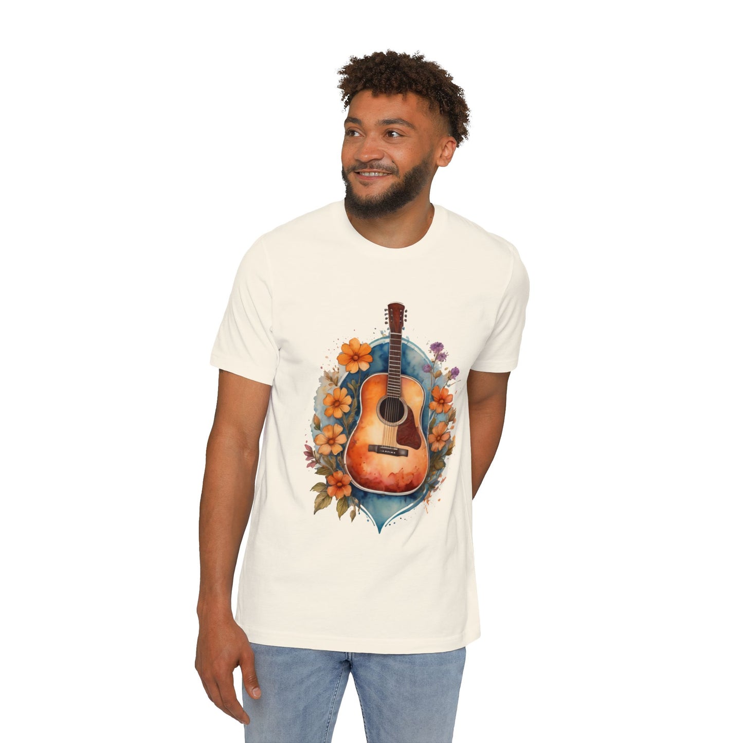 Retro Guitar Tshirt | 70s Style Guitar Tee | Guitar Tshirt | Vintage Boho Shirt | Music Lover Shirt | musician gift | Gift For Friend