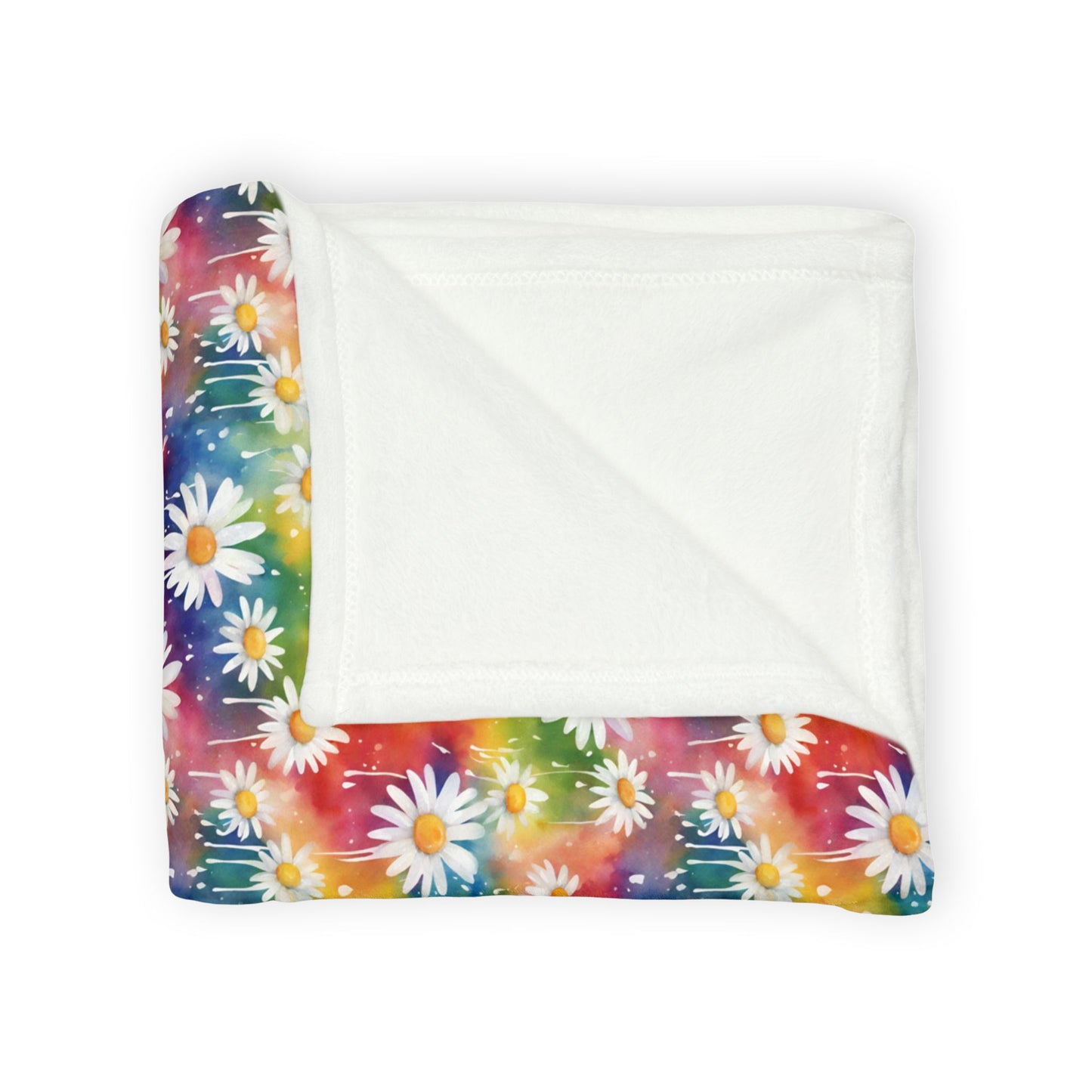 Daisy Rainbow Storm Soft Plush Blanket