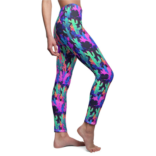 Rave Cacti Women's Cut & Sew Casual Leggings