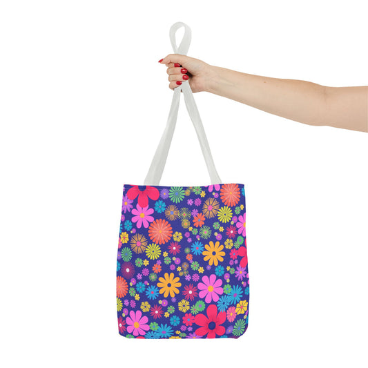 Vibrant Floral Tote Bag, Colorful Grocery Bag, Reusable Shopping Tote, Boho Chic Market Bag, Eco-Friendly Gift, Floral Carryall