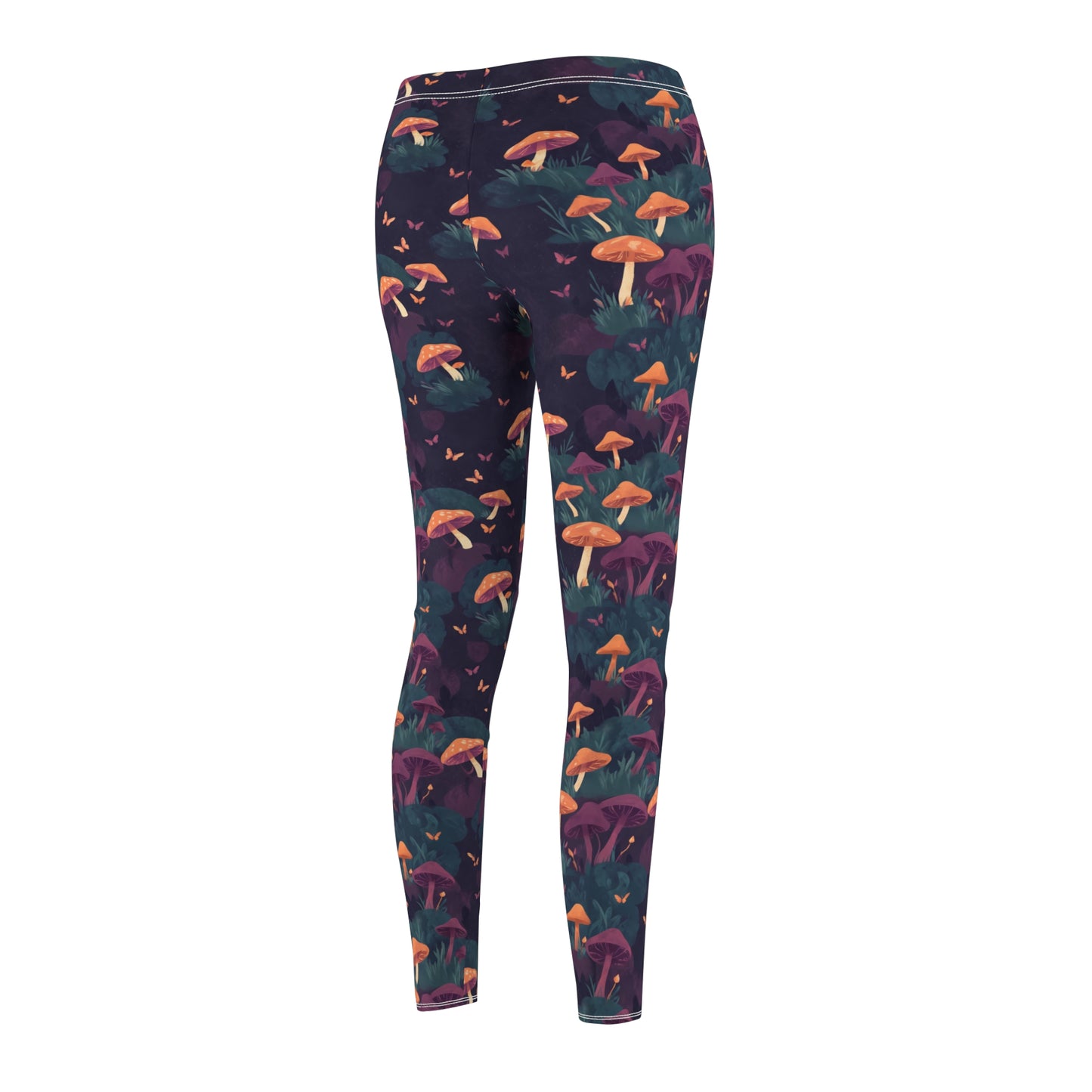 Witchy Mushroom And Moth Leggings | Cute Witchy Leggins | Mushroom Yoga Pants | Cute Mushroom Pants | Hippie Pants