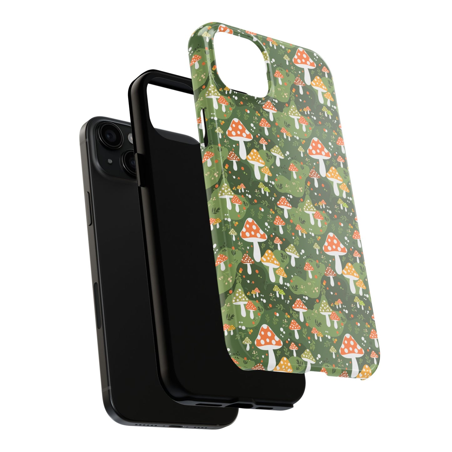 Phone Case - Whimsical Mushroom Pattern, Folk Art Design