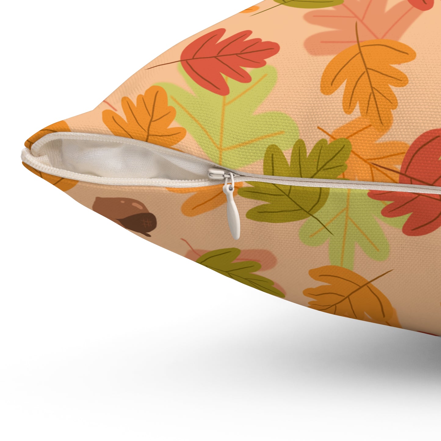 Autumn Leaves Decorative Pillow - Cozy Fall Home Decor, Acorn Throw Cushion, Seasonal Accent, Perfect for Thanksgiving and Harvest