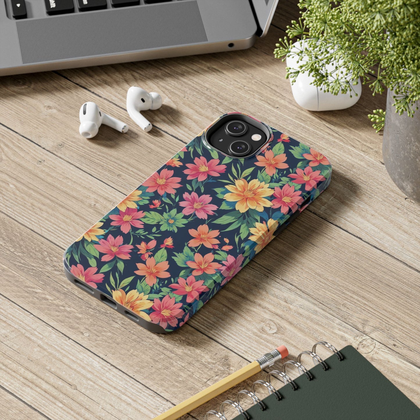Tropical flowers Tough Phone Cases